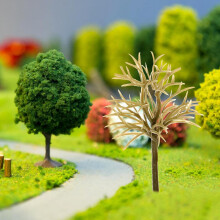 Modellini di alberi in plastica senza foglie, 30 pezzi, marroni, in miniatura.
