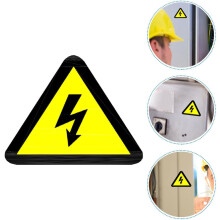 30 st. gula triangulära varningsklistermärken för elektriska stötar 50x50mm säkerhetsvarningsdekaler