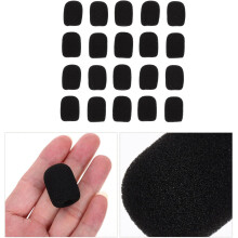 20 stuks hoesjes voor reversmicrofoons, spons windscherm voor microfoon, zwart, gemakkelijk aan te brengen en te verwijderen, verminderen windgeruis.