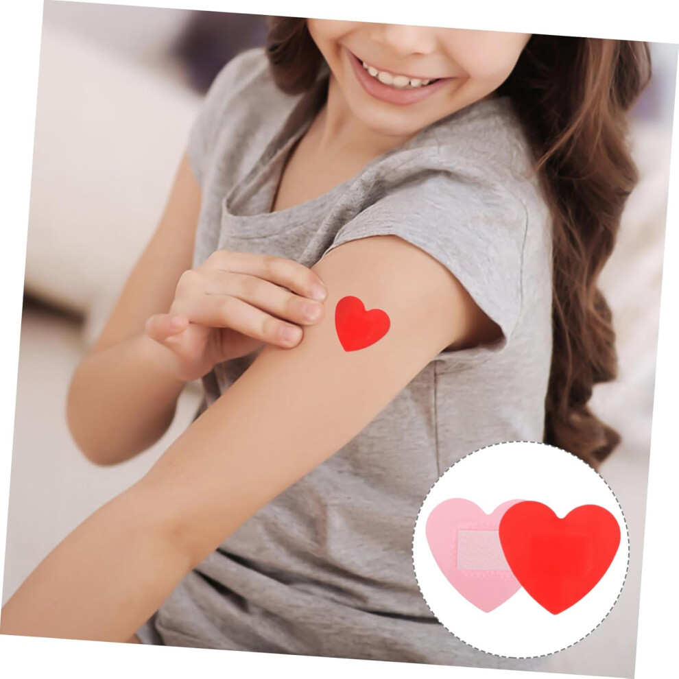 Hkhbjs Small Waterproof Adhesive Bandages 25Pcs Bulk Wounded Care Patches Flexible Heart-Shaped First Aid