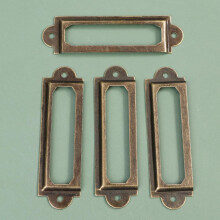 25-teiliges Set Retro-Schubladenetiketten aus Metall, 60 17 mm, mit 50 Schrauben