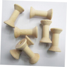Bobinas de fio de madeira pequenas de 20pcs, bobinas de madeira beige inacabadas