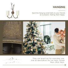 25 Stück kleine kupferne Weihnachtsglöckchen mit Haken, 3,8 cm, bronzene Hängeglocken