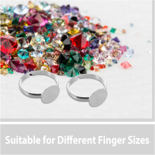20pcs Ajustável Anel Plano Base Blanks Prata DIY Joias Fazendo Acessórios Artesanato Metal Anel Configurações