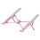 Portable Foldable Laptop Stand With 7 Adjustable Height-Pink 1
