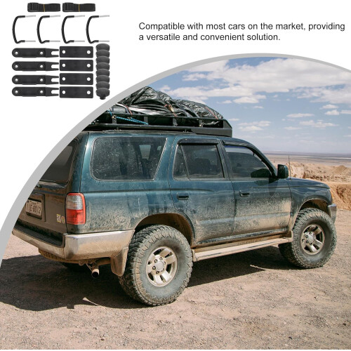 Roof Rack Mounting Brackets U Brackets with Lock Nuts and U Clips Set 1