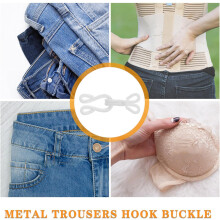 20 sets metalen verborgen haken en oogjes voor kleding en broeken, ter vervanging van de sluiting.