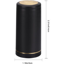 25 tappi termoretraibili neri per bottiglie di vino, in plastica, con chiusura aderente.