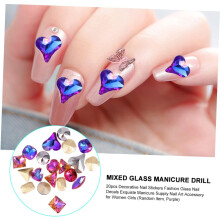 20pcs Nail Stickers Glitter Decorative Nails Stickers Manicure Accessories for Women Girls Assorted Style