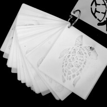 Ensemble de 30 pochoirs pour dessiner des tortues marines, modèles réutilisables pour la faune et les créatures marines