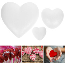 3-teiliges Bastelset mit weißen Schaumstoffherzen für Valentinstags- und Hochzeitsdekorationen, Schaumstoffherzen in 60 mm Größe