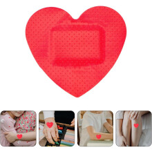 25Pcs Heart-Shaped Flexible Fabric Bandages 38X35Mm Waterproof Adhesive Patches