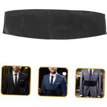 2er-Pack Herren-Kummerbund, einfarbig, verstellbar, formeller Taillenbund, bequemes Material, schwarzer Stoff