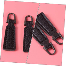 25 linguette di linguetta per cerniera in pelle PU nera per borse e abbigliamento, cerniera universale staccabile