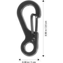 Mini-Karabiner mit Schnellverschluss, Schlüsselanhänger-Karabiner mit elegantem, schwarzem Federverschluss, vielseitig einsetzbar