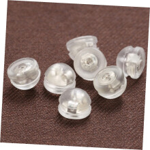 Chiusure per orecchini in ottone e silicone, 20 pezzi (10 pezzi color oro e argento, ciascuno) - Tappi per orecchie ipoallergenici di ricambio