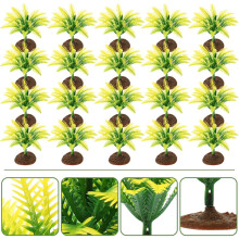 20 pezzi di modelli di alberi finti in miniatura per lavori fai da te, mini piante realistiche da 5 cm in giallo-verde e verde