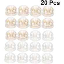 Messing siliconen oorbelstoppers 20 stuks (goudkleurig en zilverkleurig, 10 van elk) Hypoallergene oorstoppers vervanging