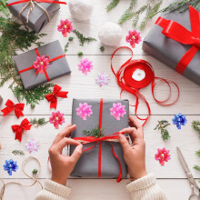 30 Stück Schleifenboxen, Weihnachtsdekorationen, Schleifen, Blumen, Sterne
