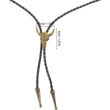 4er-Pack Cowboy-Retro-Bolo-Krawatten im Western-Stil mit Bullenkopf-Motiv für Herren, Vintage-Halsbekleidung für Hochzeiten und festliche Anlässe