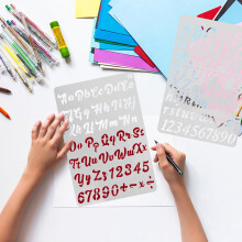 Set di 20 stencil per dipingere lettere e numeri in formato B5, modelli di lettere riutilizzabili.
