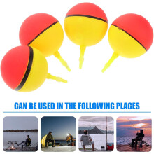 20 stuks bolvormige visdobbers van schuim, aasindicatoren, rood en geel, voor ijsvissen en strandvissen. Accessoires voor vistuig.