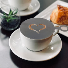 Kaffeschabloner Kaffeschablonset för Latte Art 4 delar Rostfritt stål Lätt att rengöra, Bärbar, Svart