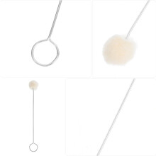 Ensemble de 30 tampons à laine avec manche en métal, brosse à boule de laine de 15 mm