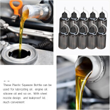 20 botellas de aceite para máquinas de 30 ml con boquilla de acero, botellas exprimibles de precisión de LDPE negro.