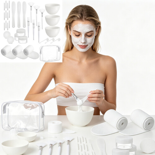 37Pcs Bowls Soft Brushes Measuring Spoons Headbands Mask Brushes 1