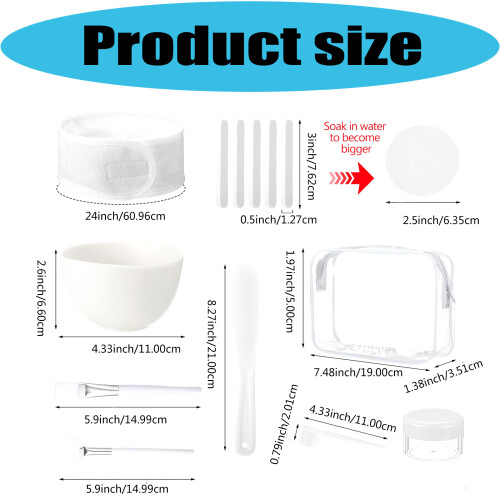 37Pcs Bowls Soft Brushes Measuring Spoons Headbands Mask Brushes 2
