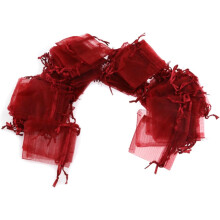 3 stuks organza zakjes met trekkoord, geschikt als huwelijksbedankjes, sieradenetuis voor wijngeschenken of sieradenopbergers