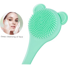 Lot de 4 brosses nettoyantes visage multifonctions à long manche, douces