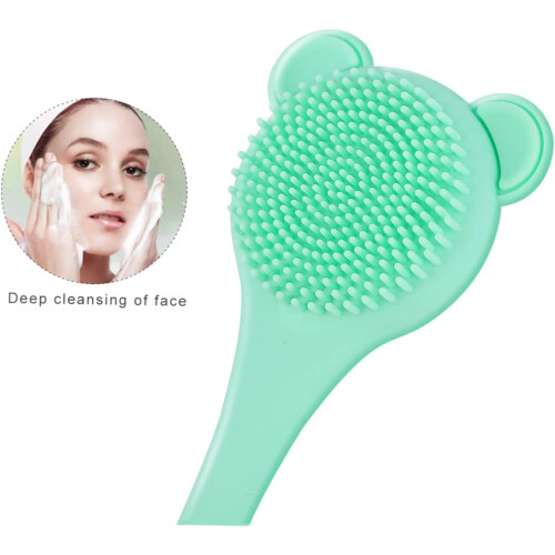 Lot de 4 brosses nettoyantes visage multifonctions à long manche, douces
