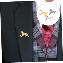 3pcs Chinese Horse Brooch Zodiac Lapel Pin Horse Metal Ornament Retro Animal Brooch