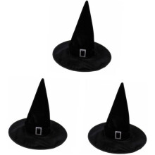 3dílná velurová čarodějnická čepice pro halloweenský kostým, maškarní kostým, doplněk pro chlapce i dívky