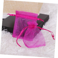 3 stuks roze organza zakjes met trekkoord, ideaal als huwelijksbedankjes, sieradenetuis of als cadeautje voor feestjes en andere gelegenheden.