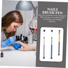 3-teiliges Set professioneller Nagelpinsel für kreatives Nageldesign, inklusive flacher und abgeschrägter Pinsel.
