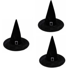 3 db-os velúr boszorkány kalap halloweeni jelmez kiegészítő fiúknak és lányoknak