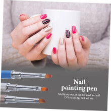 3-teiliges Set professioneller Nagelpinsel für kreatives Nageldesign, inklusive flacher und abgeschrägter Pinsel.
