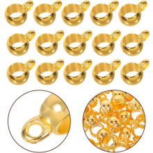 300 runde Kunststoff-Abstandshalterperlen, 8 mm, goldfarben, für Schmuckherstellung, DIY-Armbänder, Halsketten und Bastelzubehör