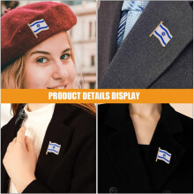 3pcs Israel Flag Brooch Pin Set Clothes Brooch Lapel Pins with Flag Design for Party Decorations and Suit Accessories