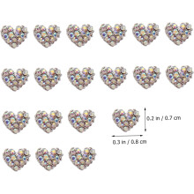 20pcs coração em forma de unhas gemas e encantos strass unhas adesivo brilhante para artesanato de bricolagem e maquiagem