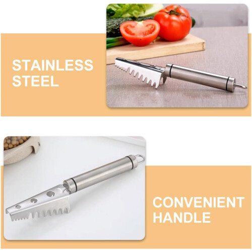 2pcs Fish Descaling Tool Fish Cleaning Tool Stainless Steel Ergonomic Handle Efficient Scale Remover 2