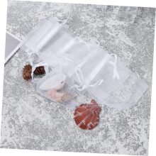 3 sacchetti in organza con coulisse per bomboniere, sacchetti bianchi per gioielli, ideali per confezioni regalo per feste.