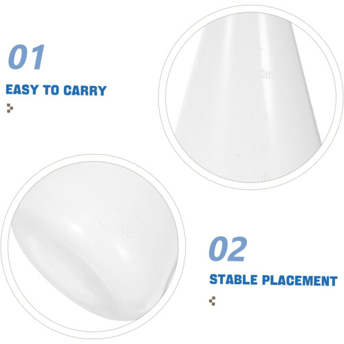 3pcs Plastic Conical Flask for Laboratory Experiment Plastic Flask for Chemistry Students 2