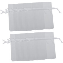 3er-Pack Organza-Beutel mit Kordelzug, weiße Schmuckbeutel für Hochzeitsgeschenke und Partyverpackungen