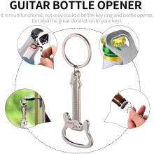 3er-Set Gitarren-Flaschenöffner-Schlüsselanhänger aus Metall, tragbar, kreatives und modisches Design zur Organisation von Schlüsseln