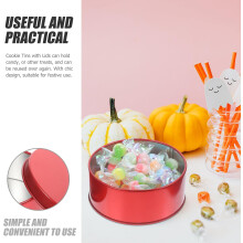 4pcs Boxes Party Cookie Boxes round Tinplate Storage Reusable Chic Design