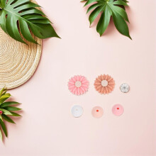 Silikonperlen mit Gänseblümchenmotiven, Zubehör für DIY-Bastelarbeiten, Halsketten- und Armbandherstellung, Perlenset mit elastischem Band